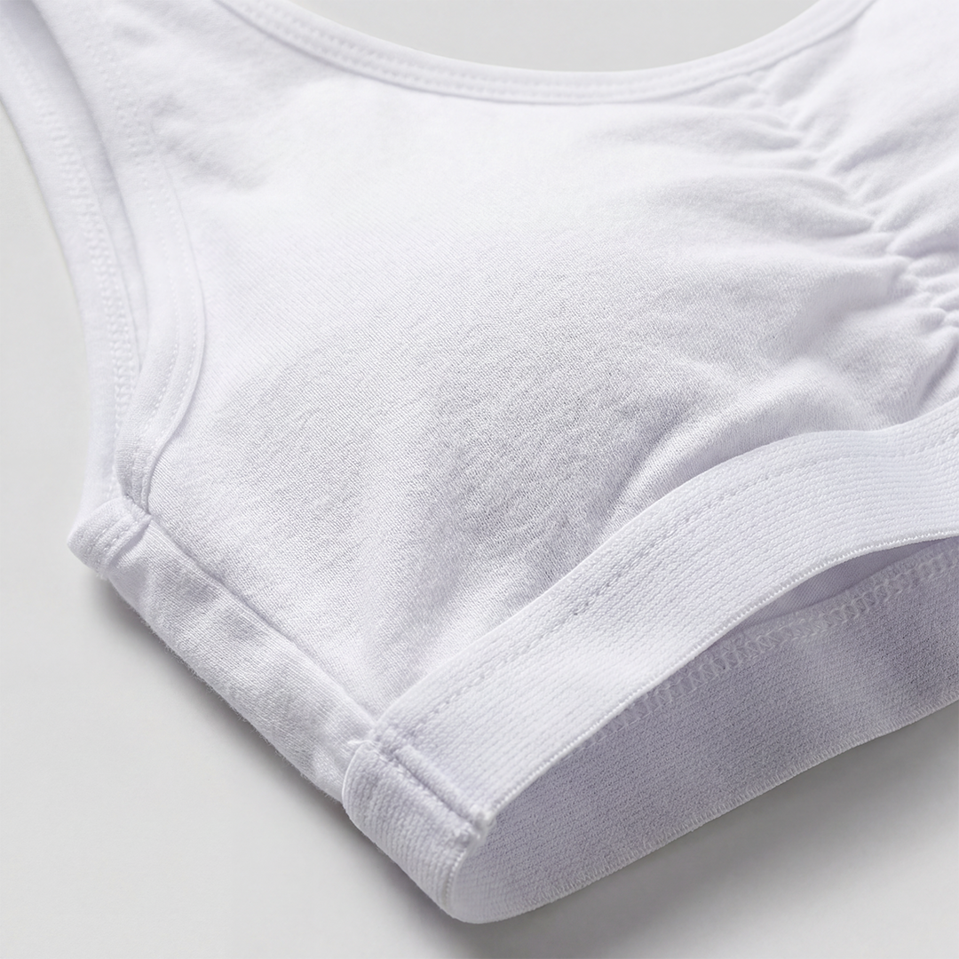 Pack of 2 | Removable Pads | Elasticated Underbrand | Good Support | Full Coverage | White & Black Sports Bra | Broad Strap Cotton Gym Bra for Girls
