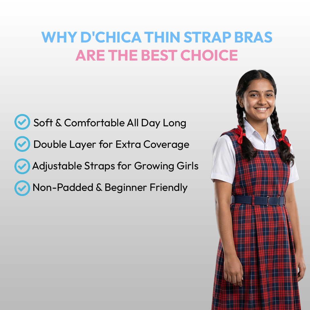 Pack of 4 | Double Layer | Thin Strap | Cotton Comfort | Non-Padded | Solid | Beginner Friendly | D'CHICA Essentials | Sports Bra
