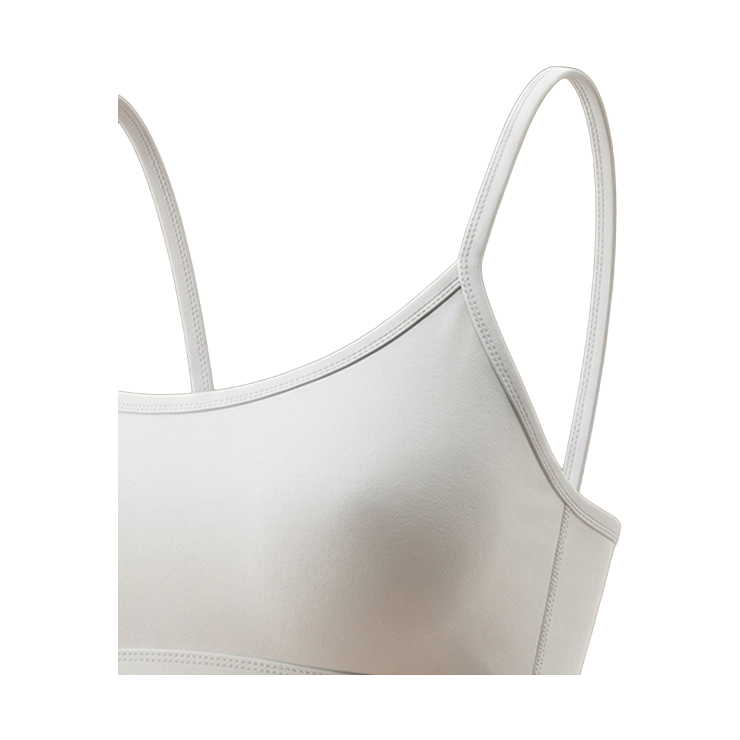 Pack of 3 | Double Layer | Thin Strap | Cotton Comfort | Non-Padded | Solid (White & Black) | Beginner Friendly | D'CHICA Essentials | Athletic Bra
