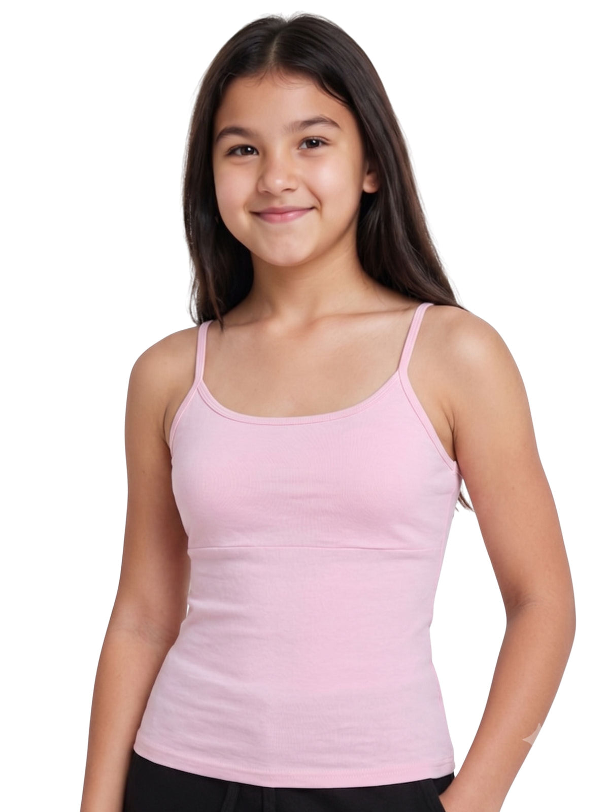 Pack Of 1 Pink & Blue High Coverage Cotton Camisole Bra With Adjustable Strap For Girls