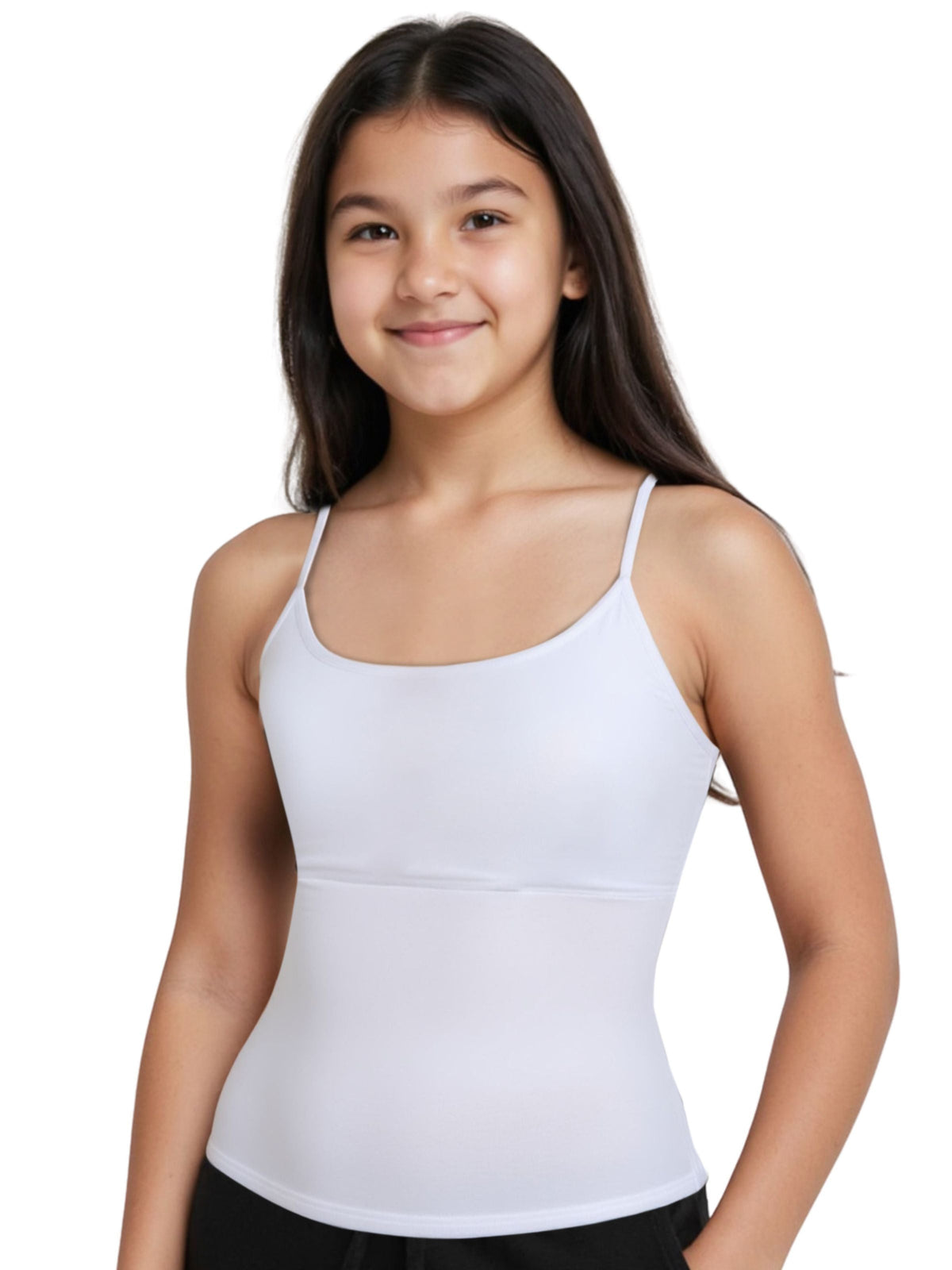 Pack Of 2 White & Blue  High Coverage Cotton Camisole Bra With Adjustable Strap For Girls