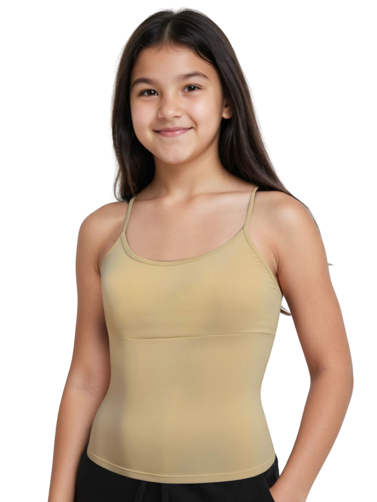 Pack of 2 Blue & Skin Tone High Coverage Cotton Camisole Bra With Adjustable Strap For Girls
