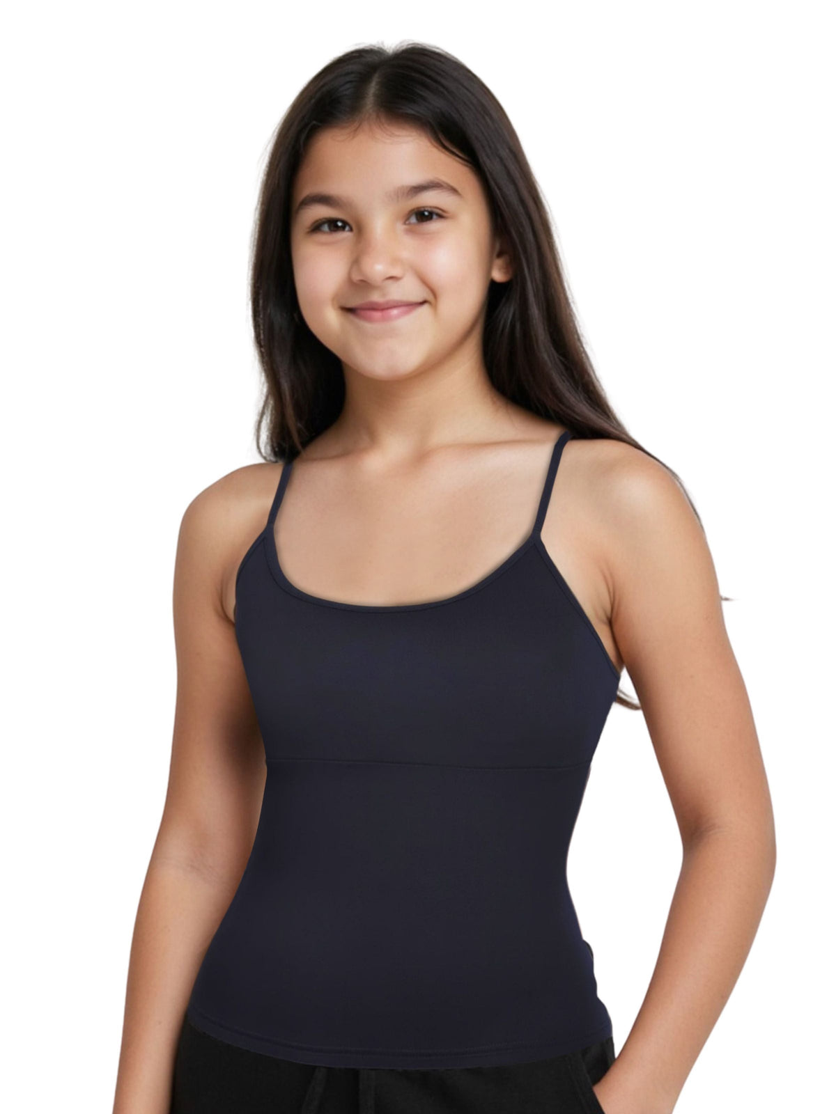 Pack of 2 Pink & Black  High Coverage Cotton Camisole Bra With Adjustable Strap For  Girls