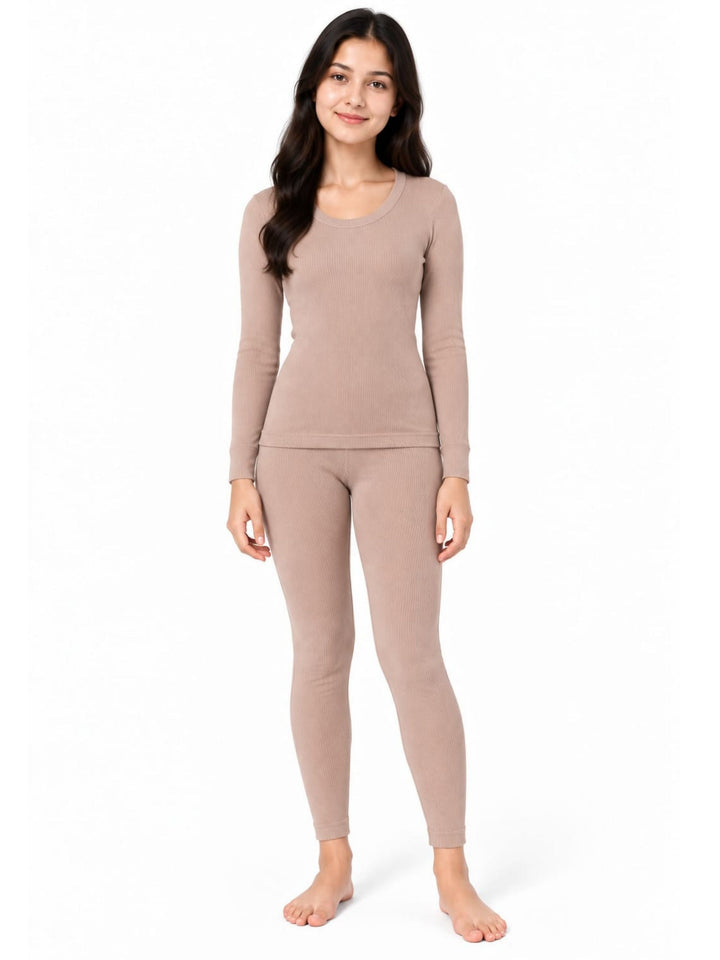 Pack Of 1 Regular-Fit-Warm-Full-Sleeve-Thermal-Set-Skin-Thermal-Tank-Top-&-Leggings-For Girls