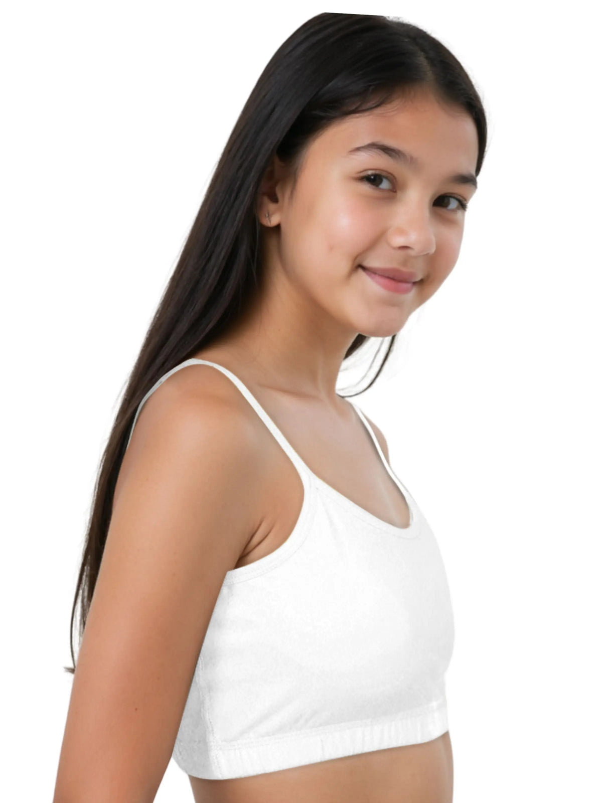 D'CHICA Essentials Double-Layer Thin Strap Cotton Athletic Bra | Non-Padded Beginner Bra | White & Black Solid Bras D'chica