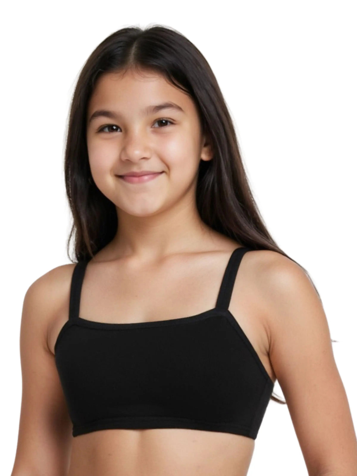 D'CHICA Essentials Double-Layer Thin Strap Cotton Sports Bra | Non-Padded Beginner Bra | Solid Bra Pack of 4 D'chica