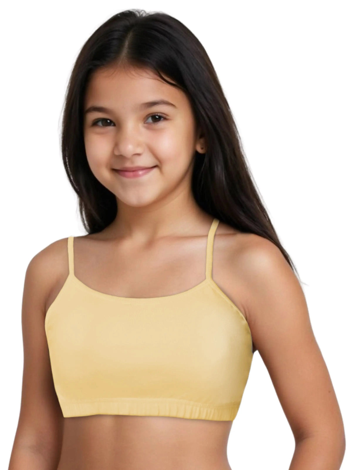D'CHICA Essentials Double-Layer Thin Strap Cotton Sports Bra | Non-Padded Beginner Bra | Solid Bra Pack of 4 D'chica