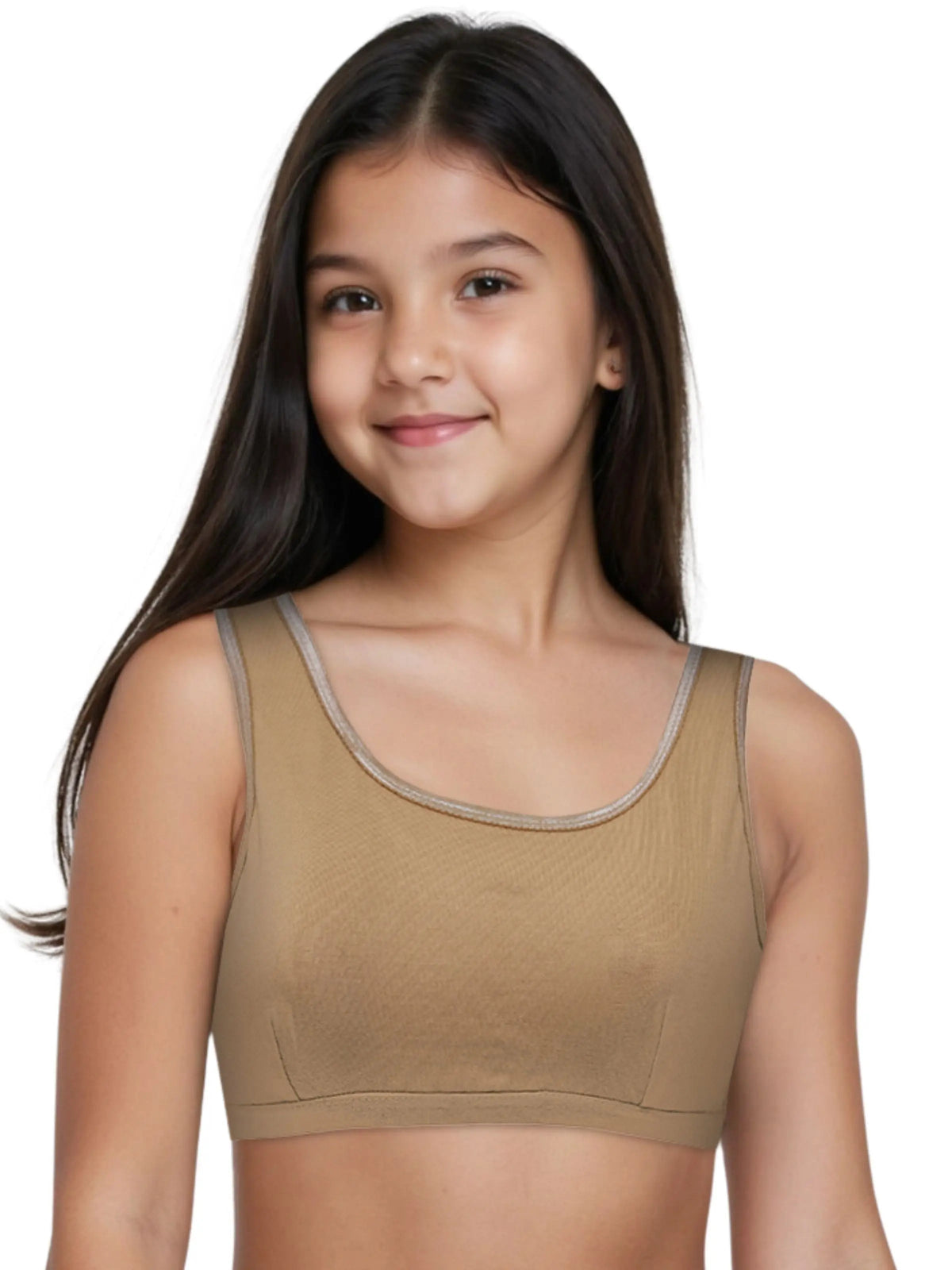 D'CHICA Essentials Double-layer Broad Strap Cotton Sports Bra | Non-Padded Beginner Bra | Solid Bra D'chica