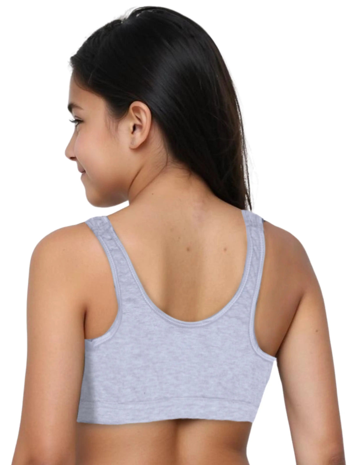D'CHICA Essentials Double-layer Broad Strap Cotton Sports Bra | Non-Padded Beginner Bra | Solid Bra D'chica