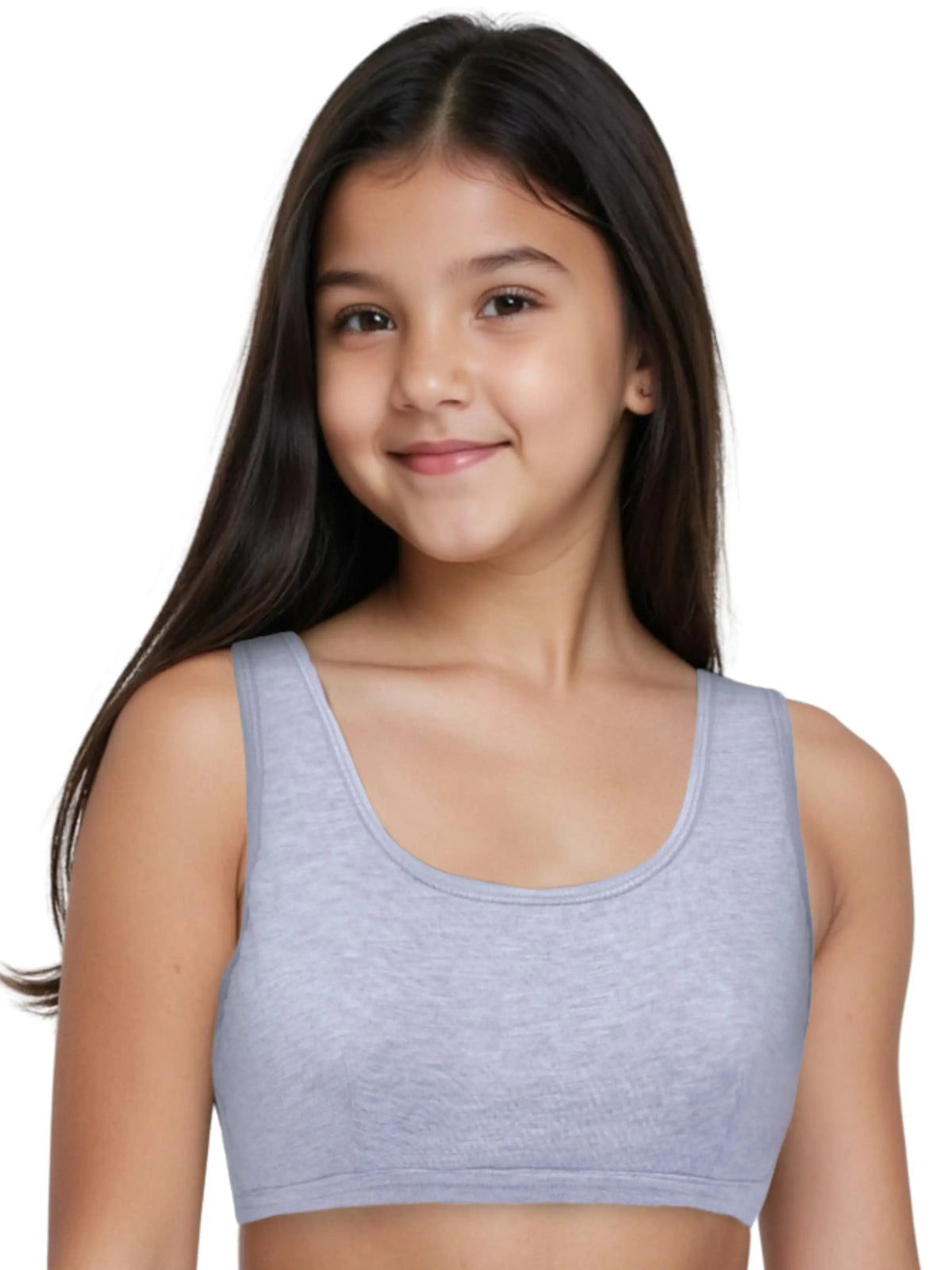 D'CHICA Essentials Double-layer Broad Strap Cotton Sports Bra | Non-Padded Beginner Bra | Solid Bra D'chica