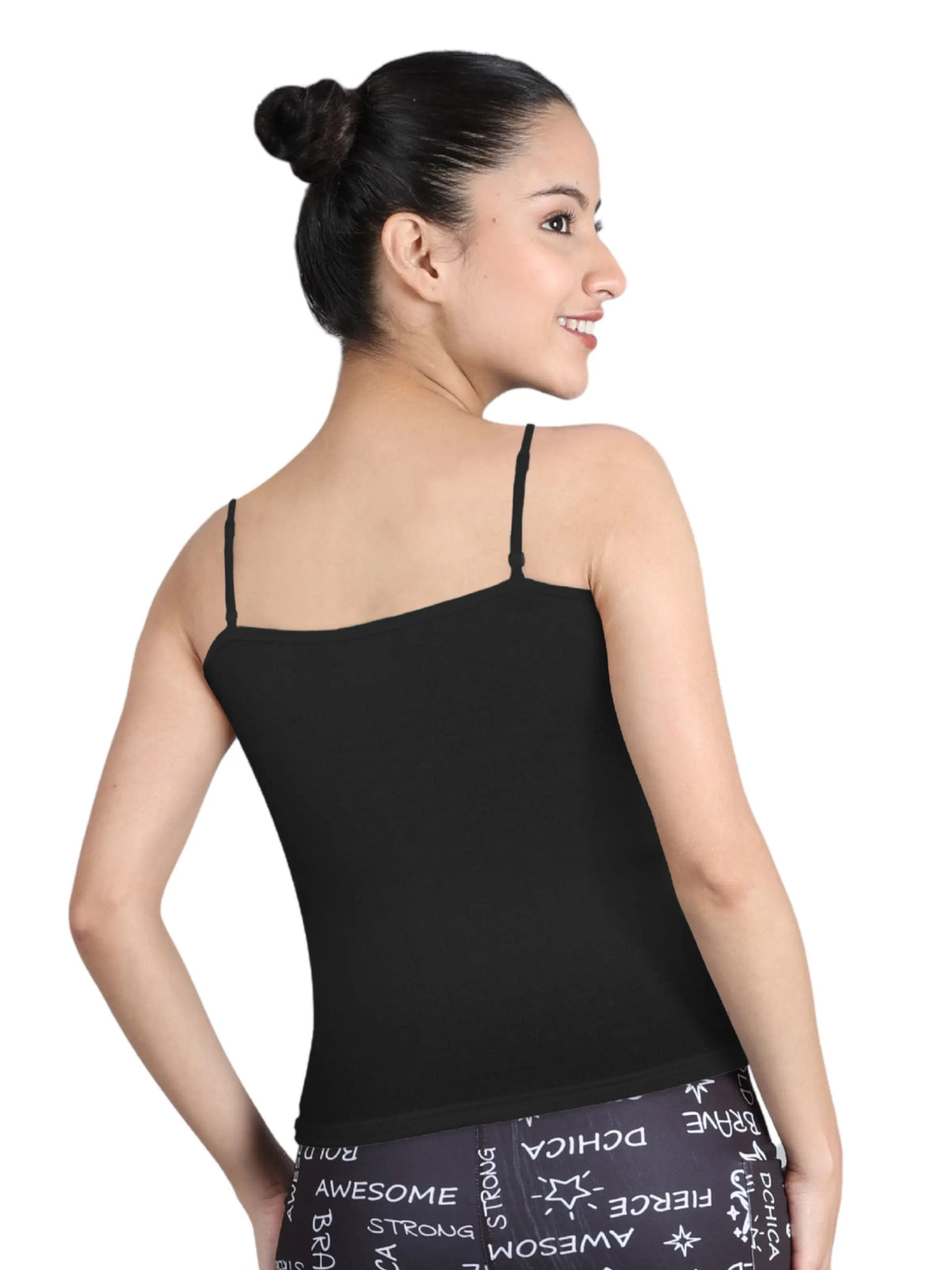 D'CHICA Essentials HIGH COVERAGE COTTON STARTER CAMISOLE BRA | ADJUSTABLE STRAP | SKIN TONE | WHITE | BLACK - Skin-Black-White / 18+ D'chica