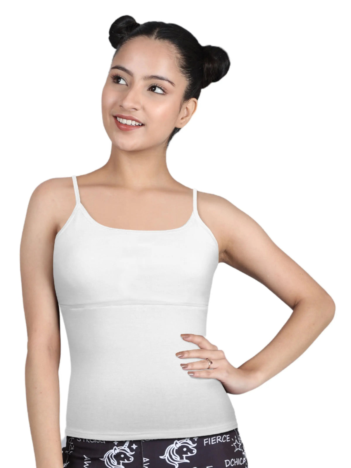 D'CHICA Essentials High Coverage Cotton Starter Camisole Bra | Adjustable Strap | Grey | White | Black Pack-of-3 D'chica
