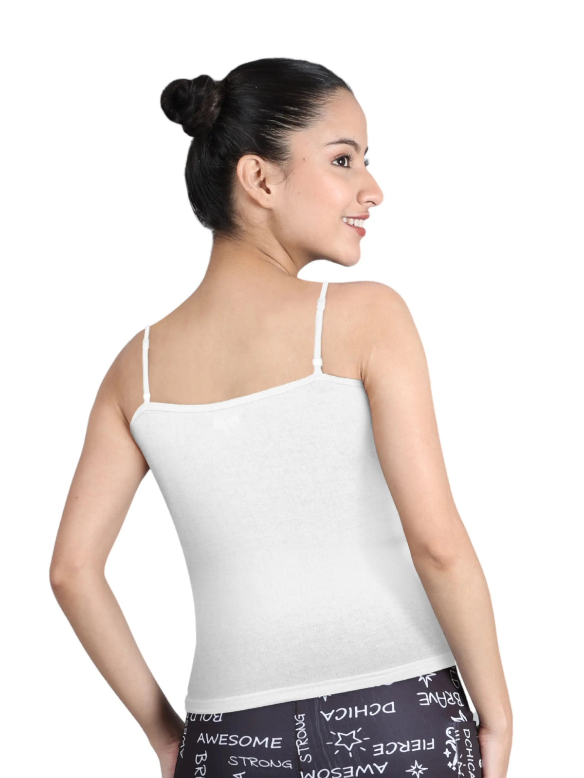 D'CHICA Essentials High Coverage Cotton Starter Camisole Bra | Adjustable Strap | Grey | White | Black Pack-of-3 D'chica