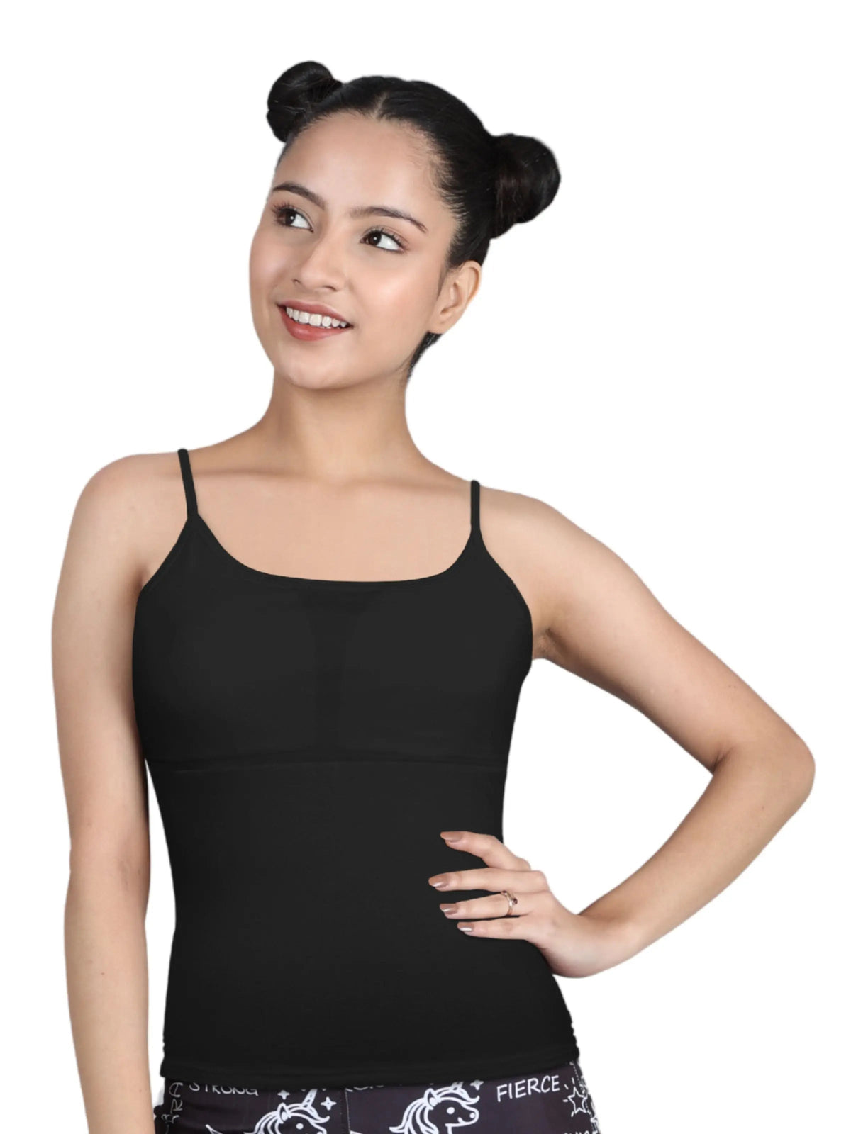 D'CHICA Essentials High Coverage Cotton Starter Camisole Bra | Adjustable Strap | Grey | White | Black Pack-of-3 D'chica