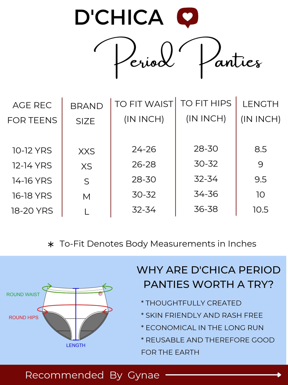 Pack of 3 | No Pad Needed | Leakproof | Rash-Free | Reusable | Solid Assorted | D'CHICA Essentials | Period Panties